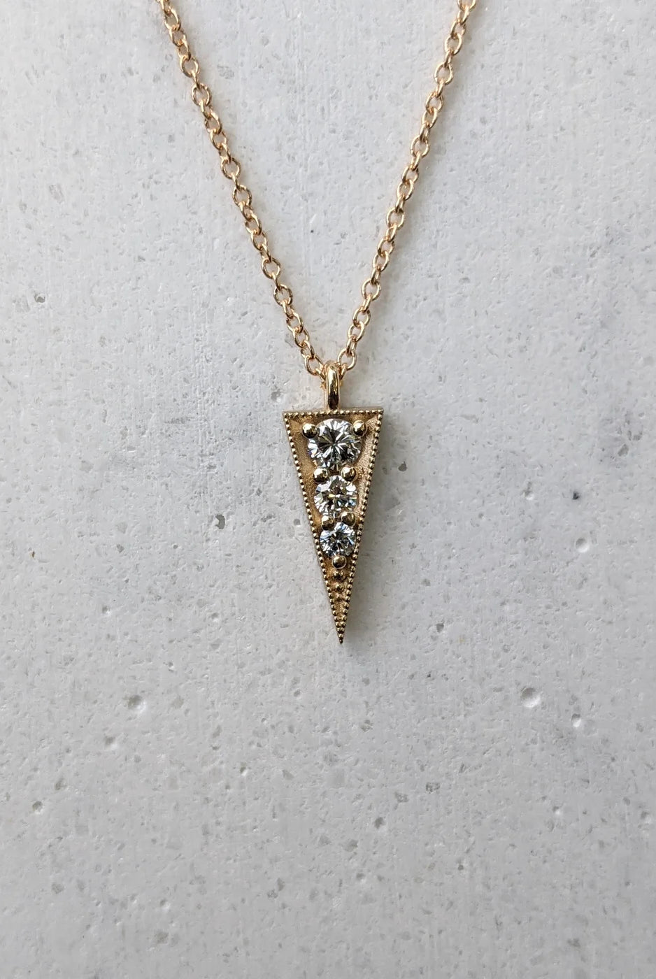 Image of North Carolina jewelry artist STEPHANIE ELLIS Elva Diamond Necklace in 14K Recycled Yellow Gold Fine Jewelry