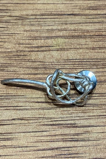 Sterling Silver abstract sculptural Tie Pin from contemporary fine jewelry artist Amber Mahler hand crafted in USA