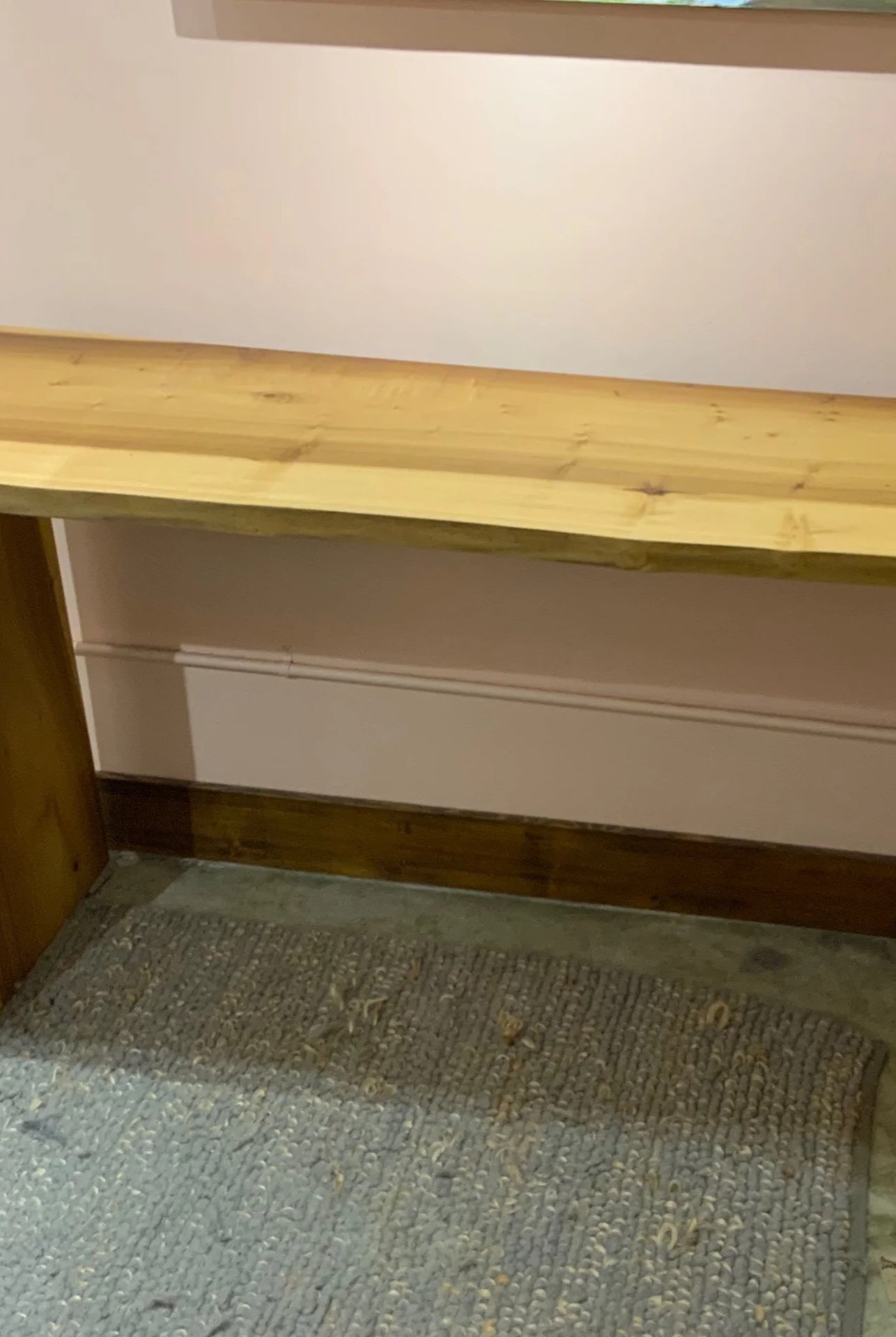 North Carolina custom furniture maker Brian Fireman Poplar Sofa with Table/Console with live edge dovetail joint