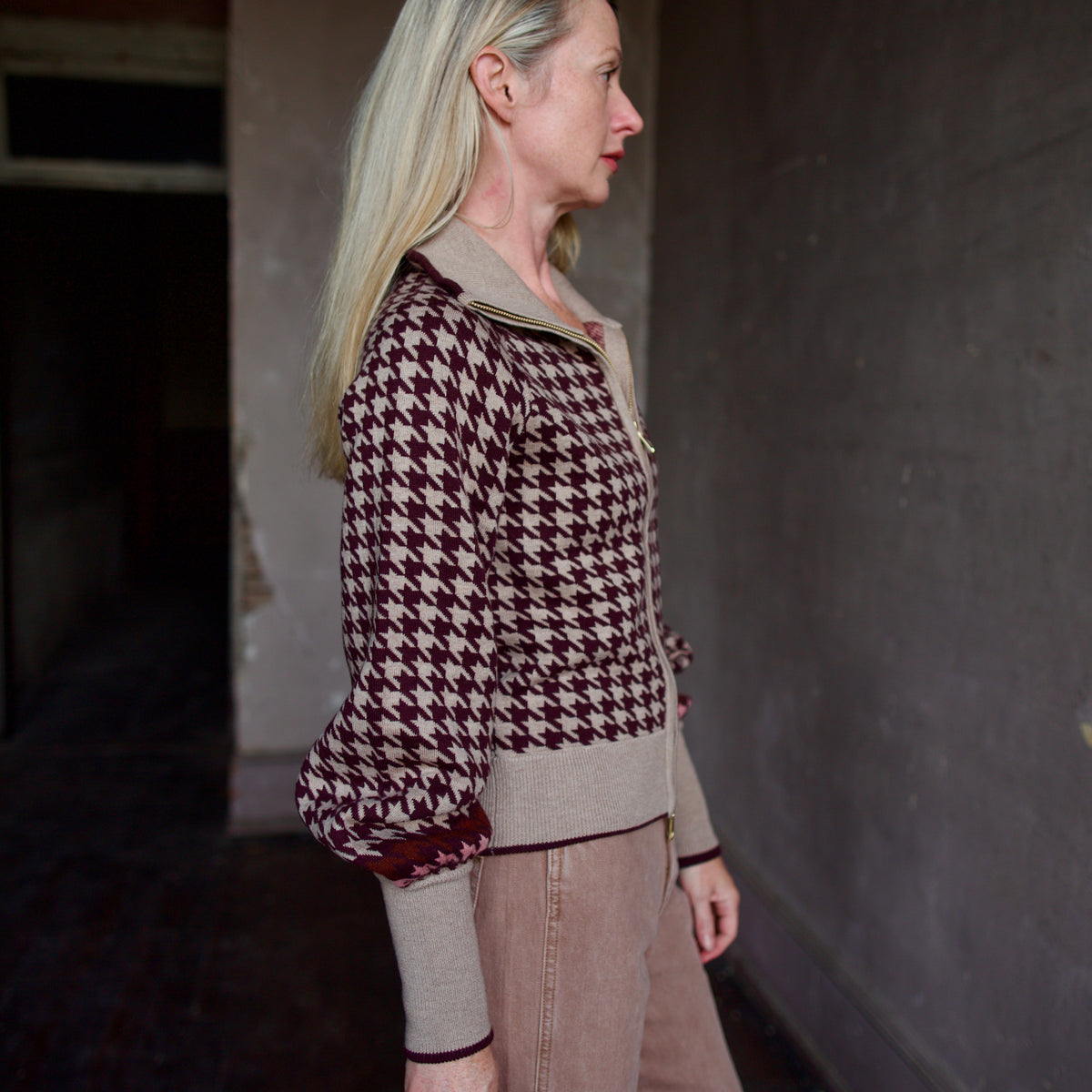 CARA CARA | LYSS JACKET | HOUNDSTOOTH MULTI TAUPE – Woodlands