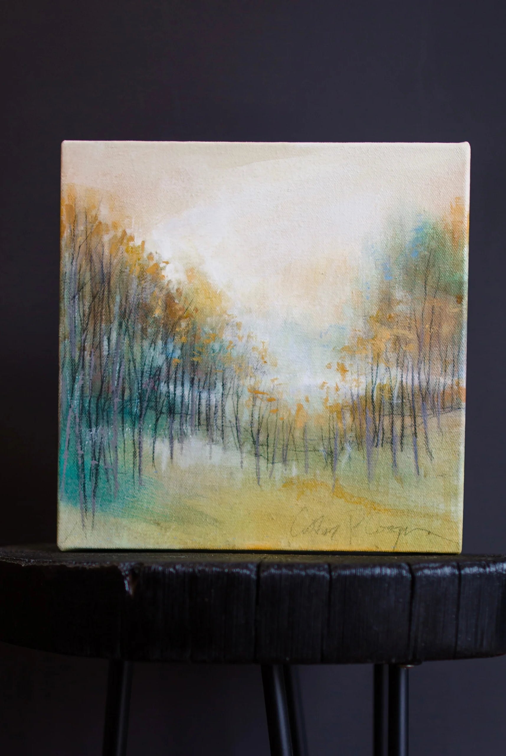Image featuring an original acrylic and graphite painting by North Carolina artist Cathryn Cooper “Multicolor Mist I”