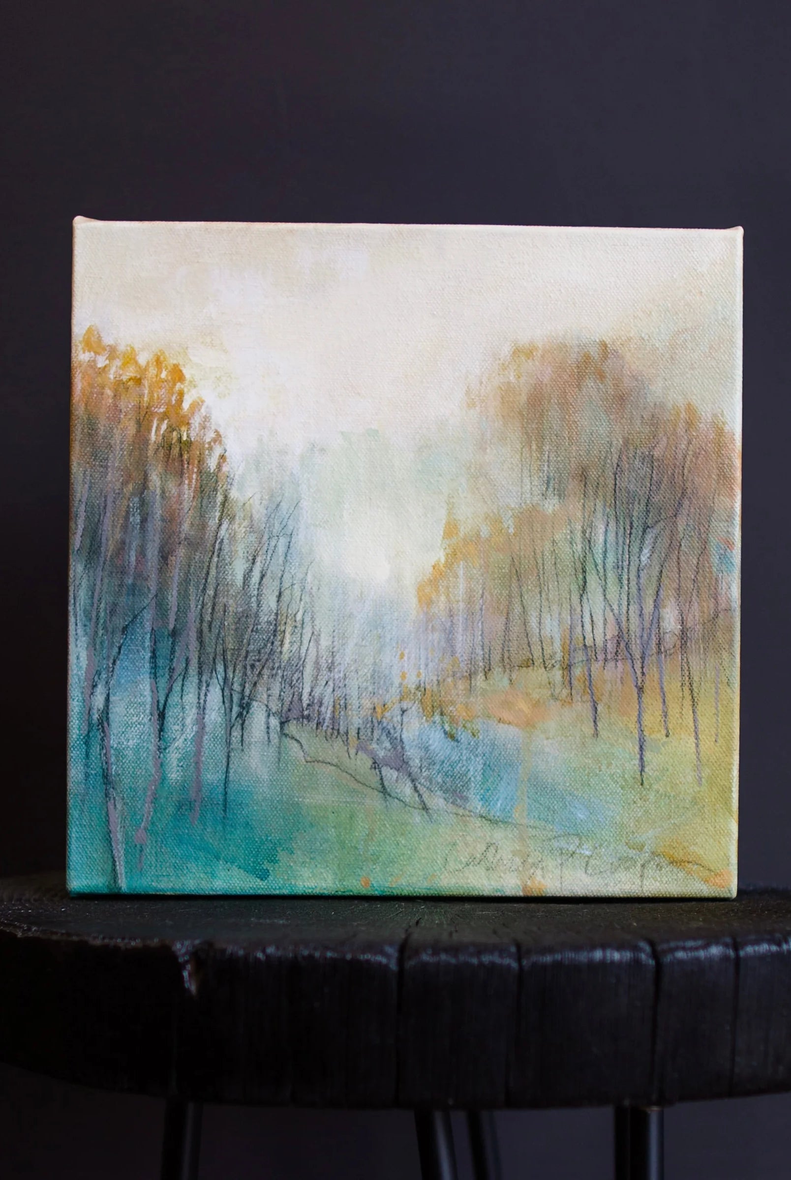 Image featuring an original acrylic and graphite painting by North Carolina artist Cathryn Cooper “Multicolor Mist II”