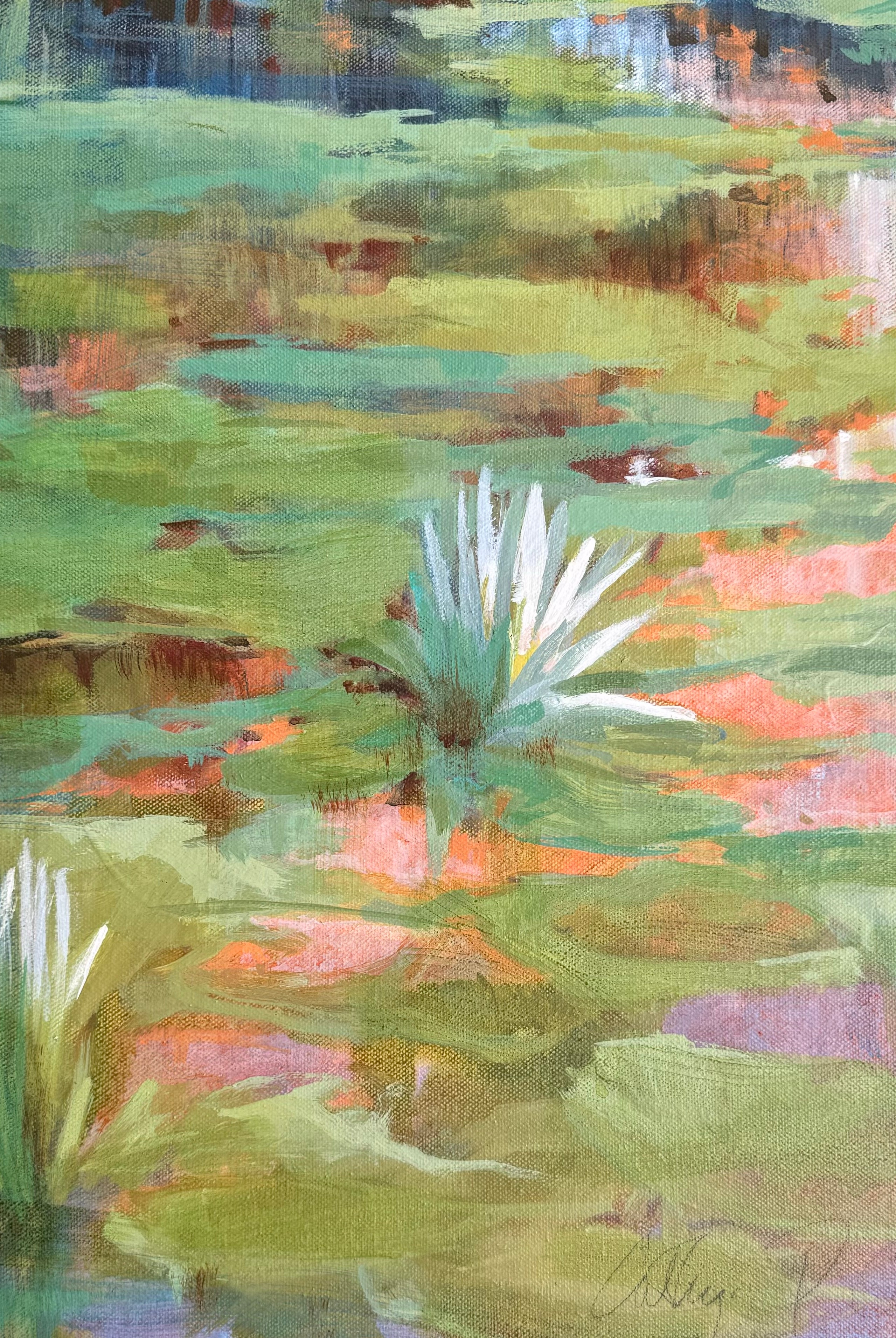 Image featuring original acrylic and graphite painting by North Carolina artist Cathryn Cooper "Sunkist Lilies"
