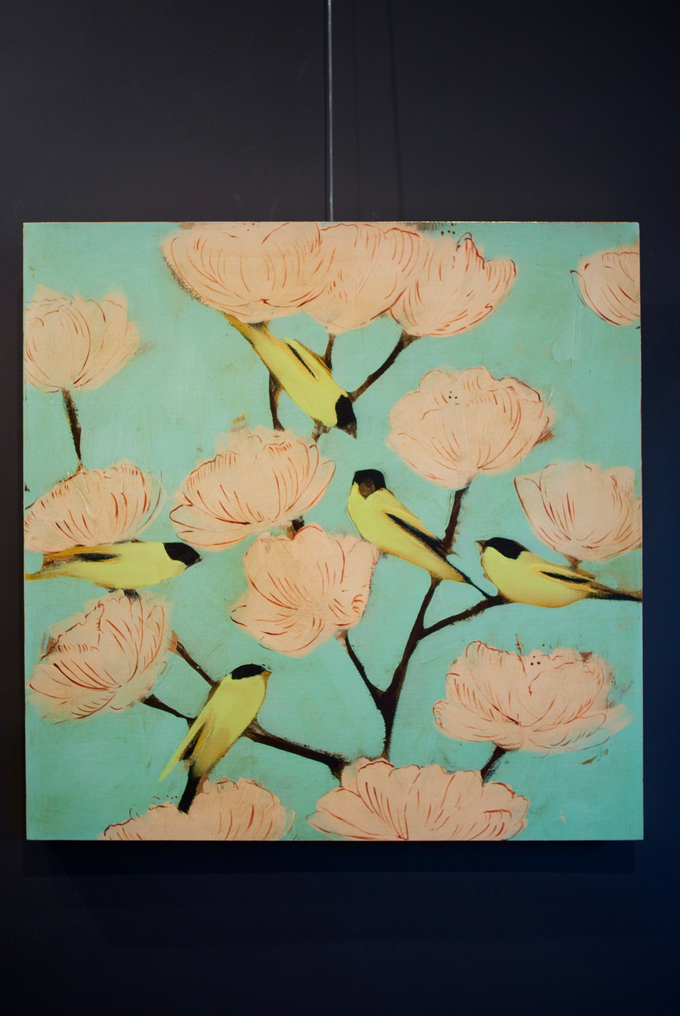 Image featuring giclee from South Carolina artist Joseph Bradley of Blossoms & Finches Giclee