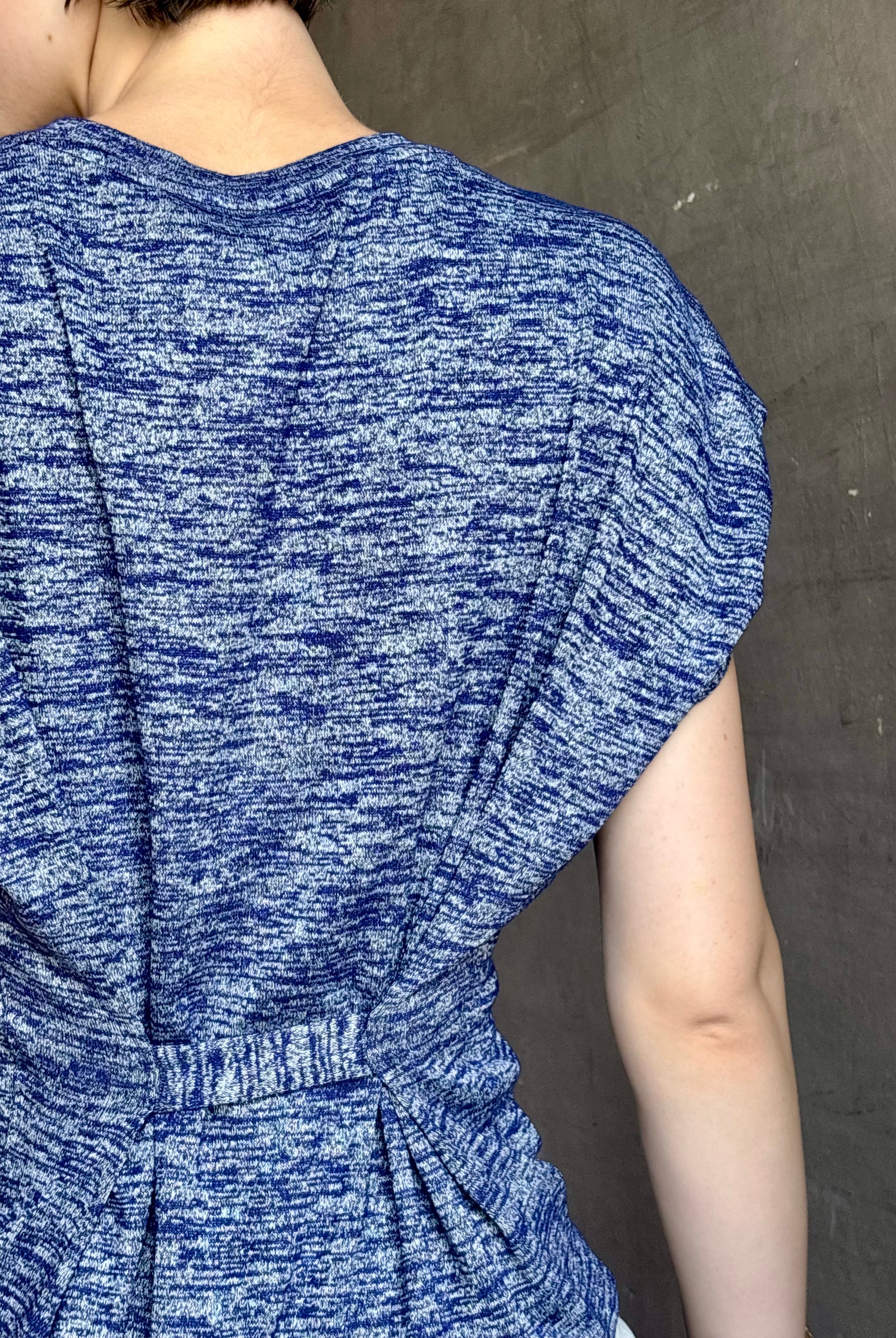 Proenza Schoulder Reeva elevated tee shirt comfortable stretch flattering cut blue melange short sleeve crew neck