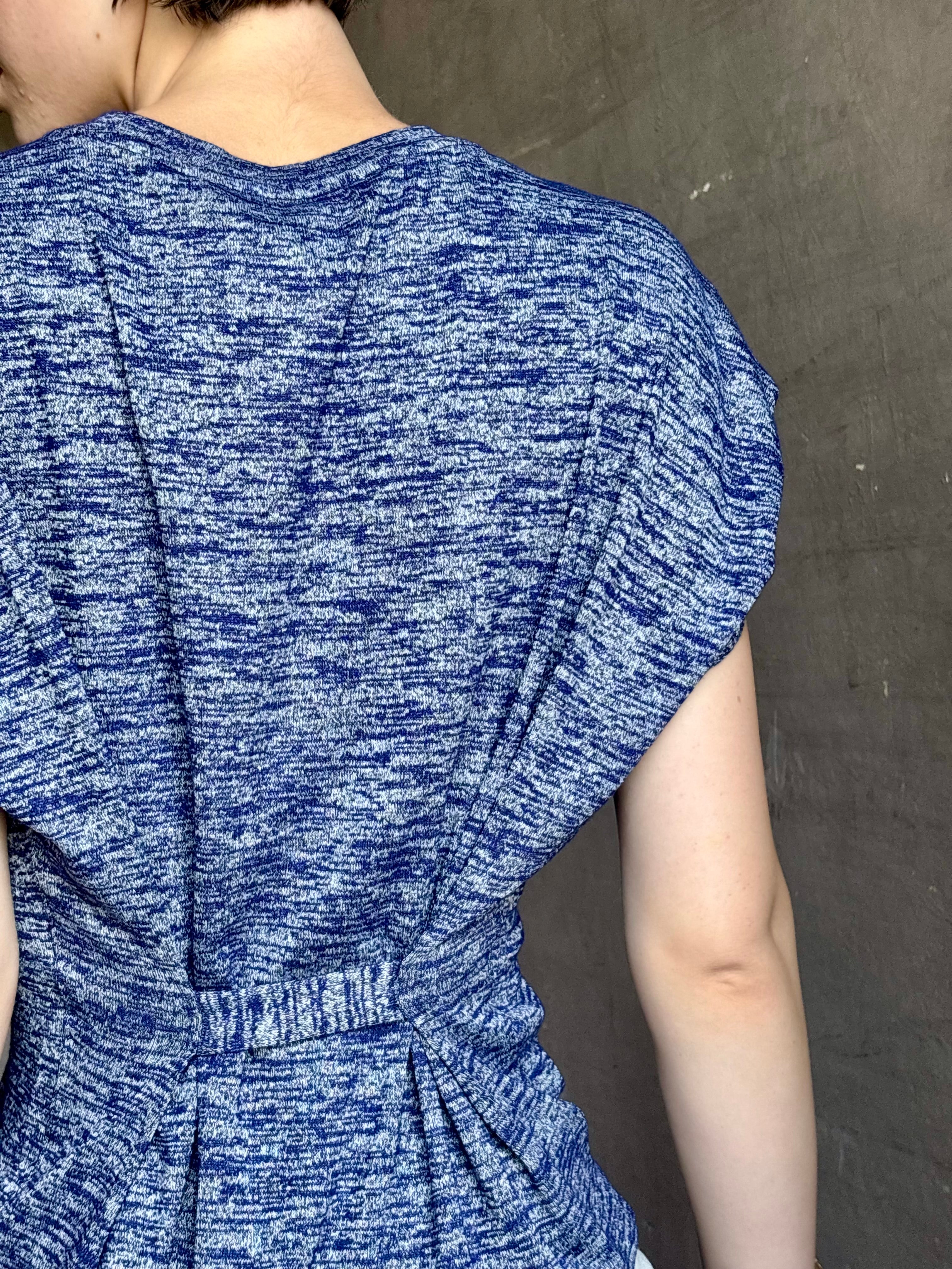 Proenza Schoulder Reeva elevated tee shirt comfortable stretch flattering cut blue melange short sleeve crew neck