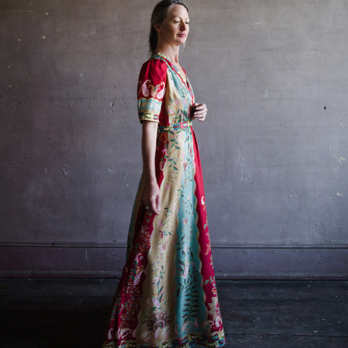 SALONI | TABITHA DRESS | RED MULTI