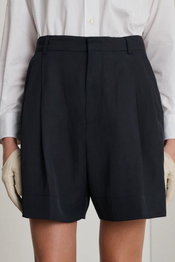 Close up image of a woman wearing the Soeur Dawson Shorts