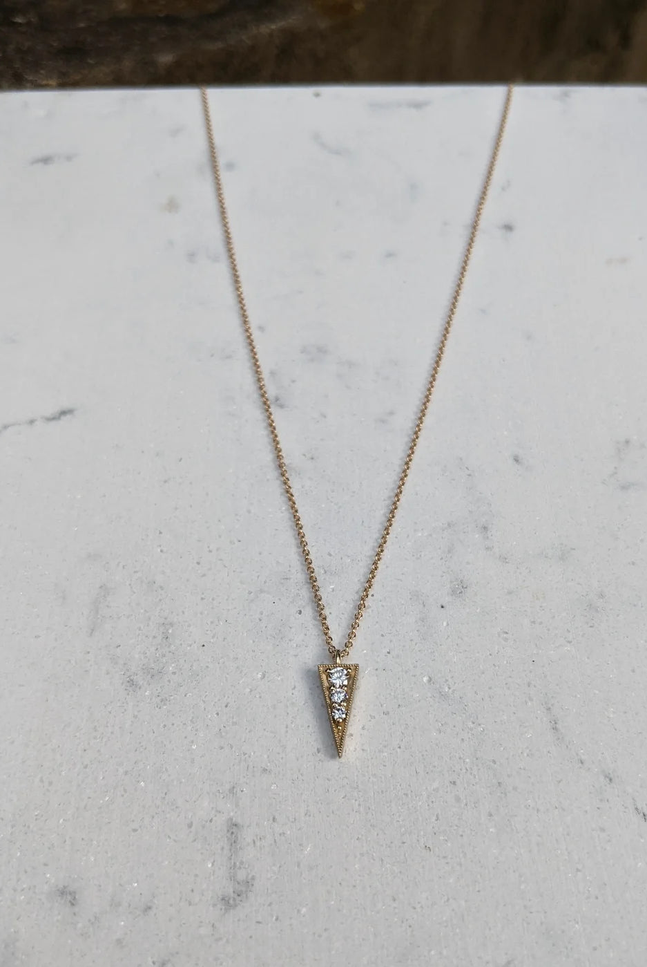 Image of North Carolina jewelry artist STEPHANIE ELLIS Elva Diamond Necklace in 14K Recycled Yellow Gold Fine Jewelry