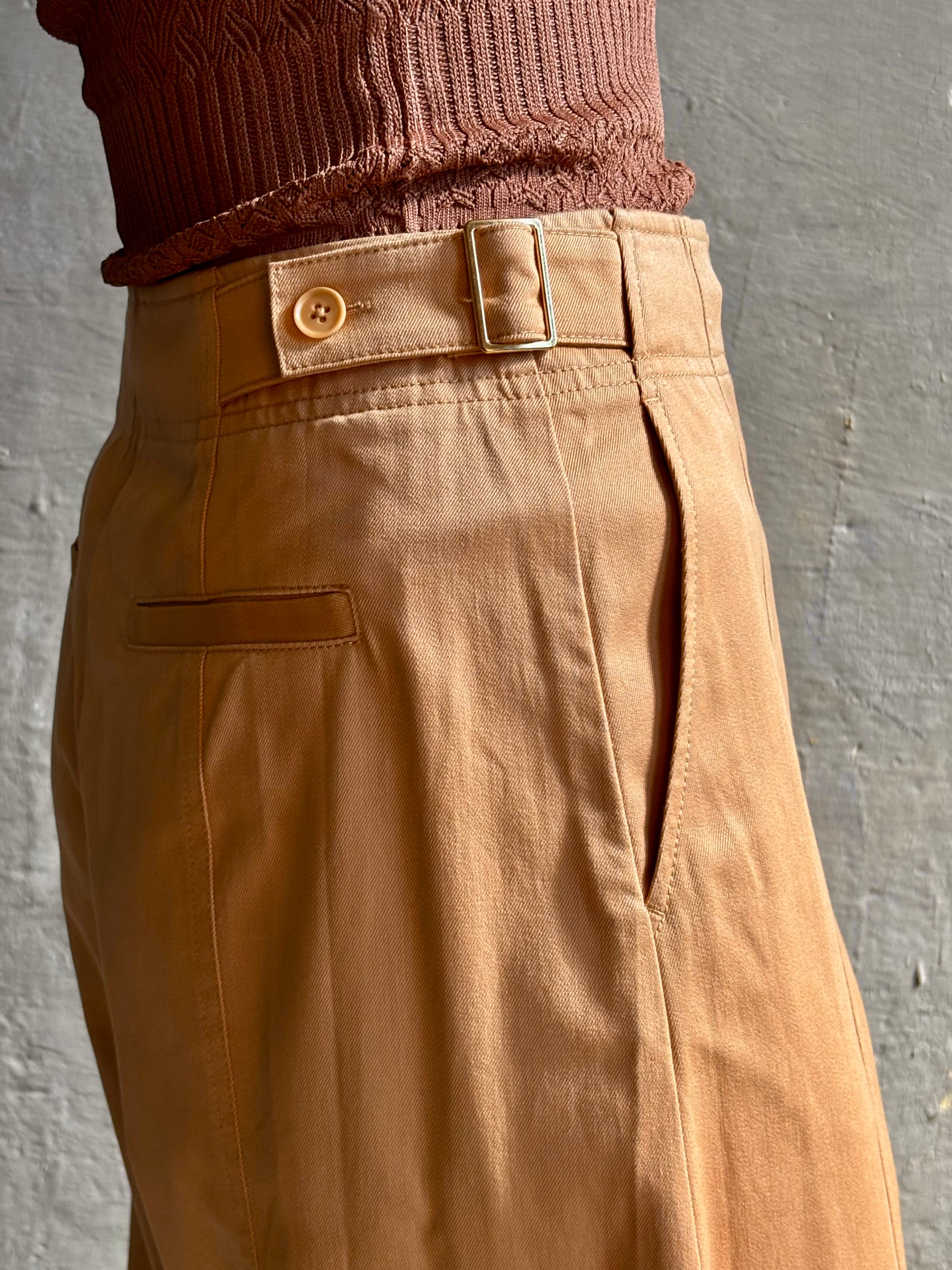 Ulla Johnson Sasha Cropped cotton wide leg Trouser from Ulla Johnson in a warm neutral with side seam pockets