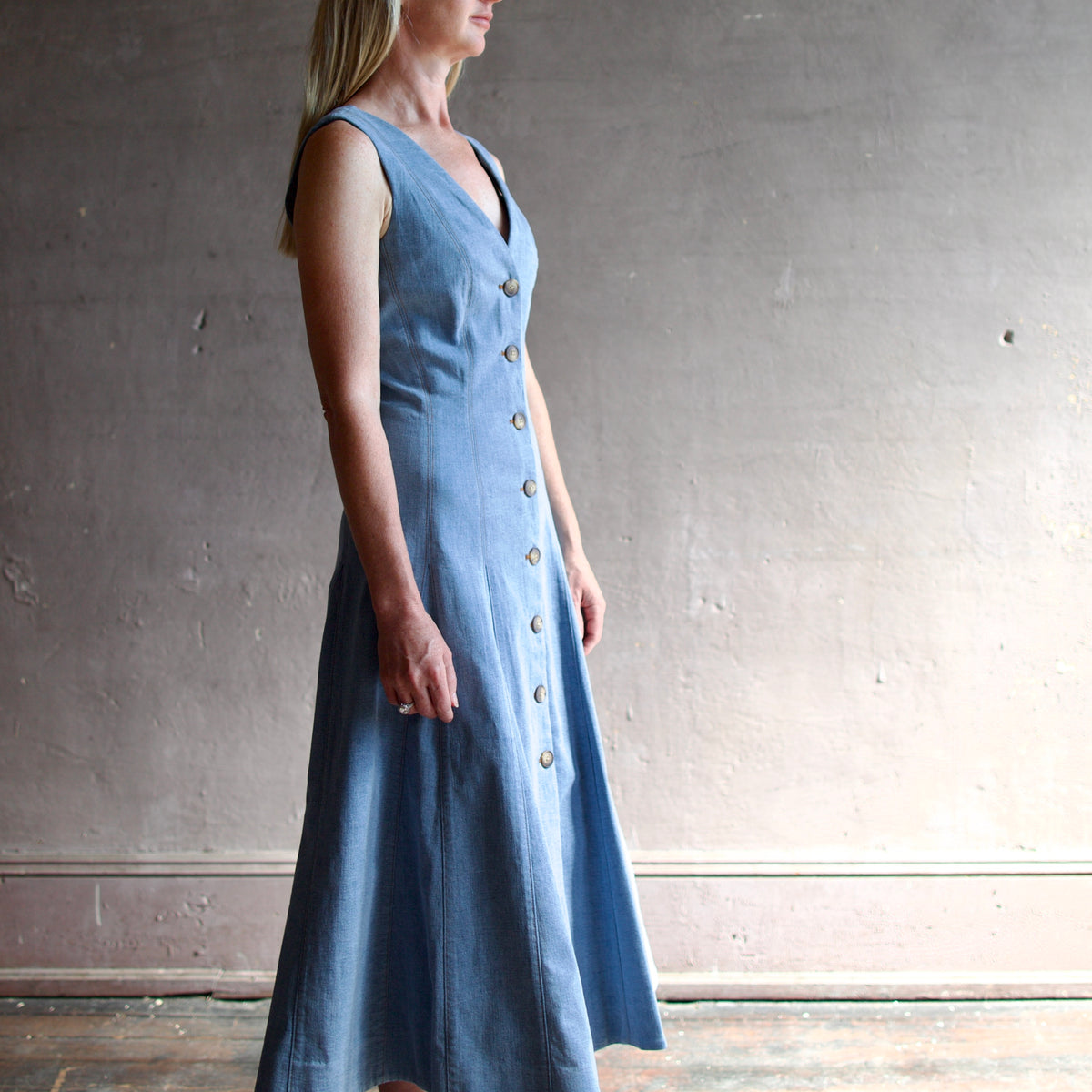 Veronica Beard Lou Pleated Midi Dress | Blue Mirage