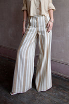 Image of a woman wearing the TWP Demie Trousers with Pintucks