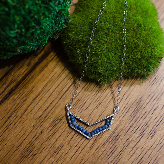 Erica Bailey Chevron Necklace Lapis Lazuli