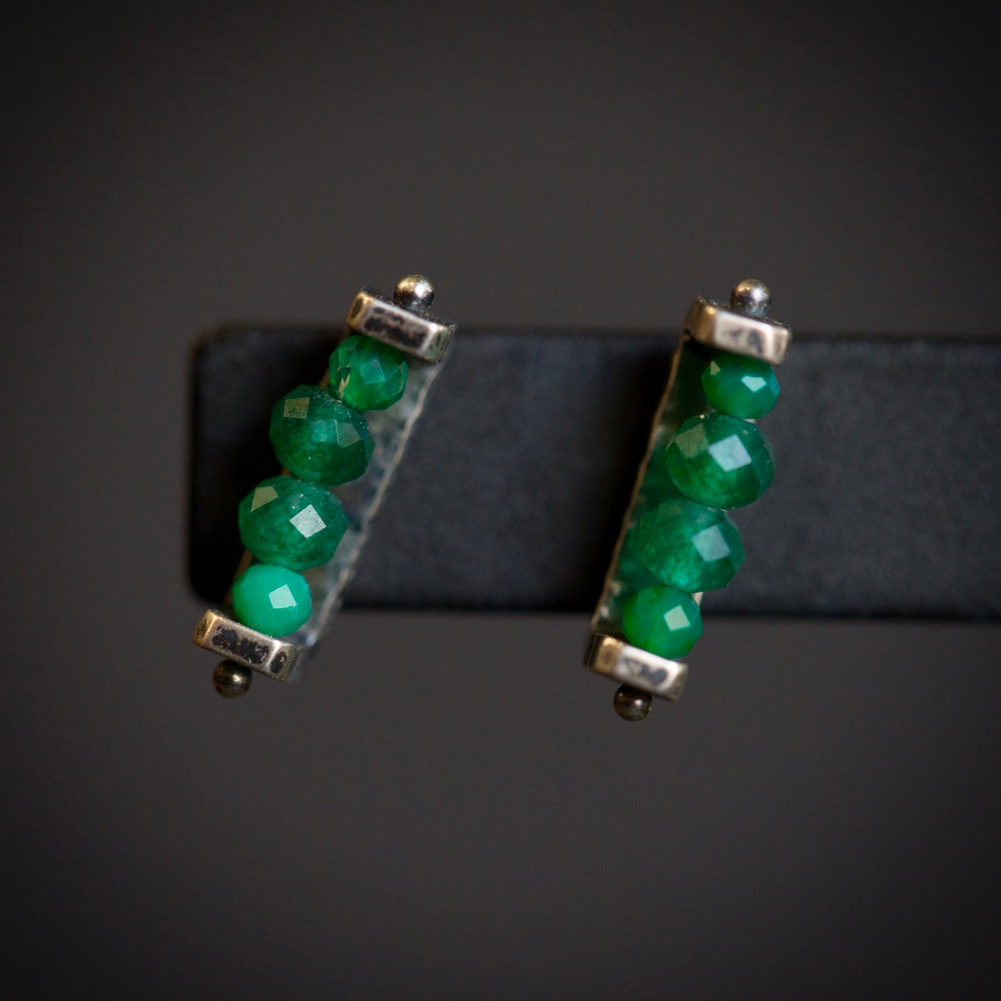 Erica Bailey Green Onyx Stud Earrings