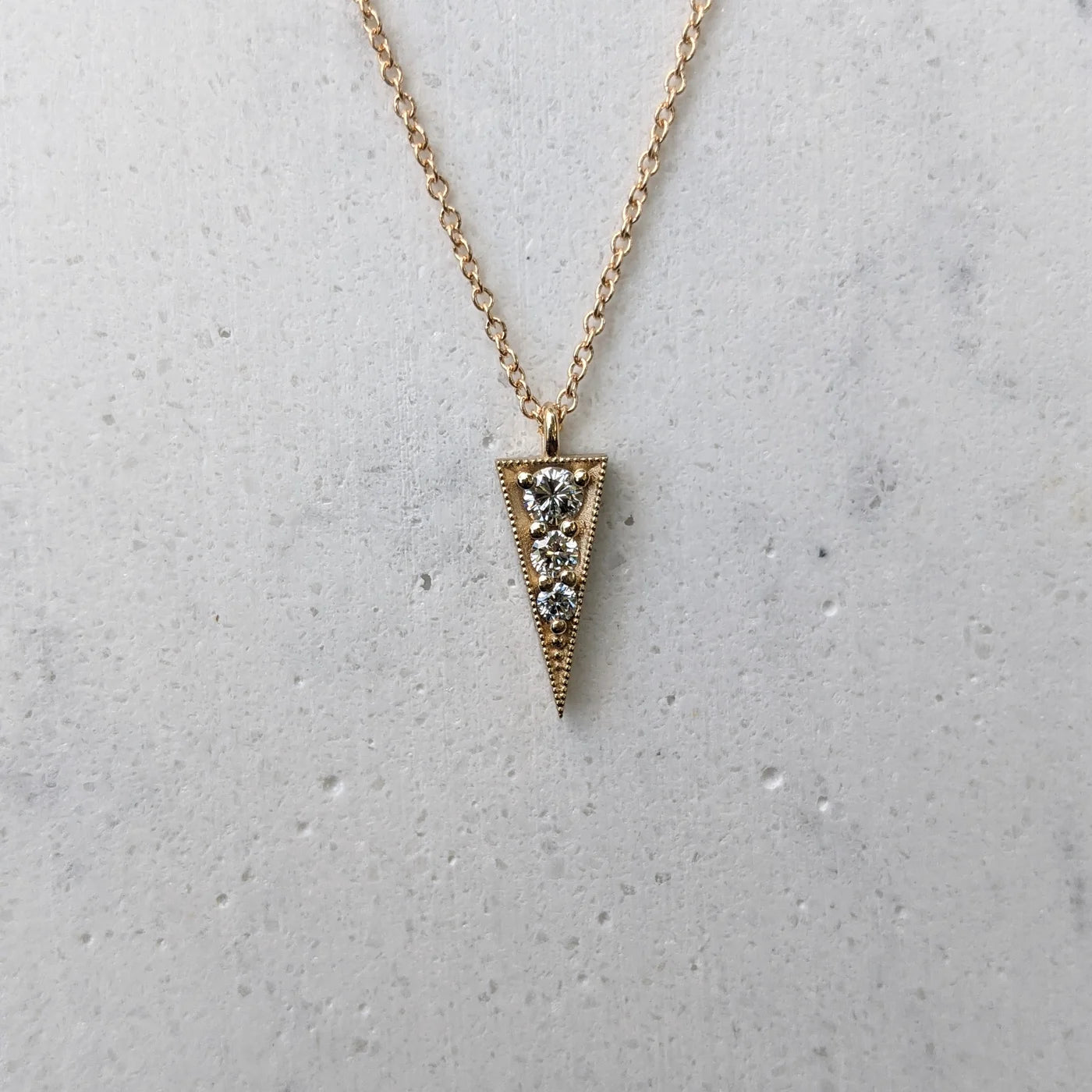 Image featuring Stephanie Ellis’s Elva Diamond Necklace is fabricated in 14-karat recycled yellow gold, SI1-G white round brilliant diamonds (0.19ctw)