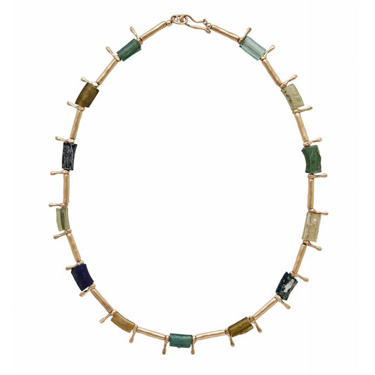 JC Pompeii Roman Glass Bronze Necklace