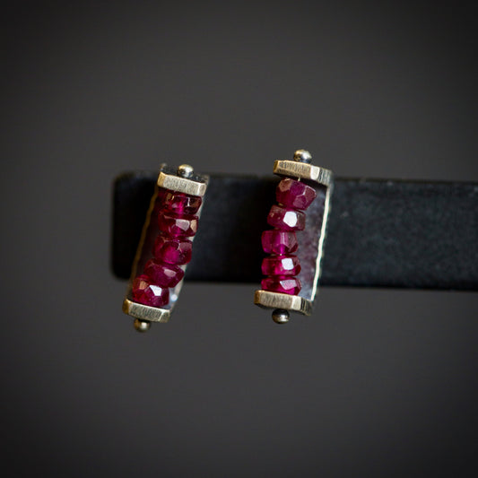 Erica Bailey Red Quartz Stud Earrings