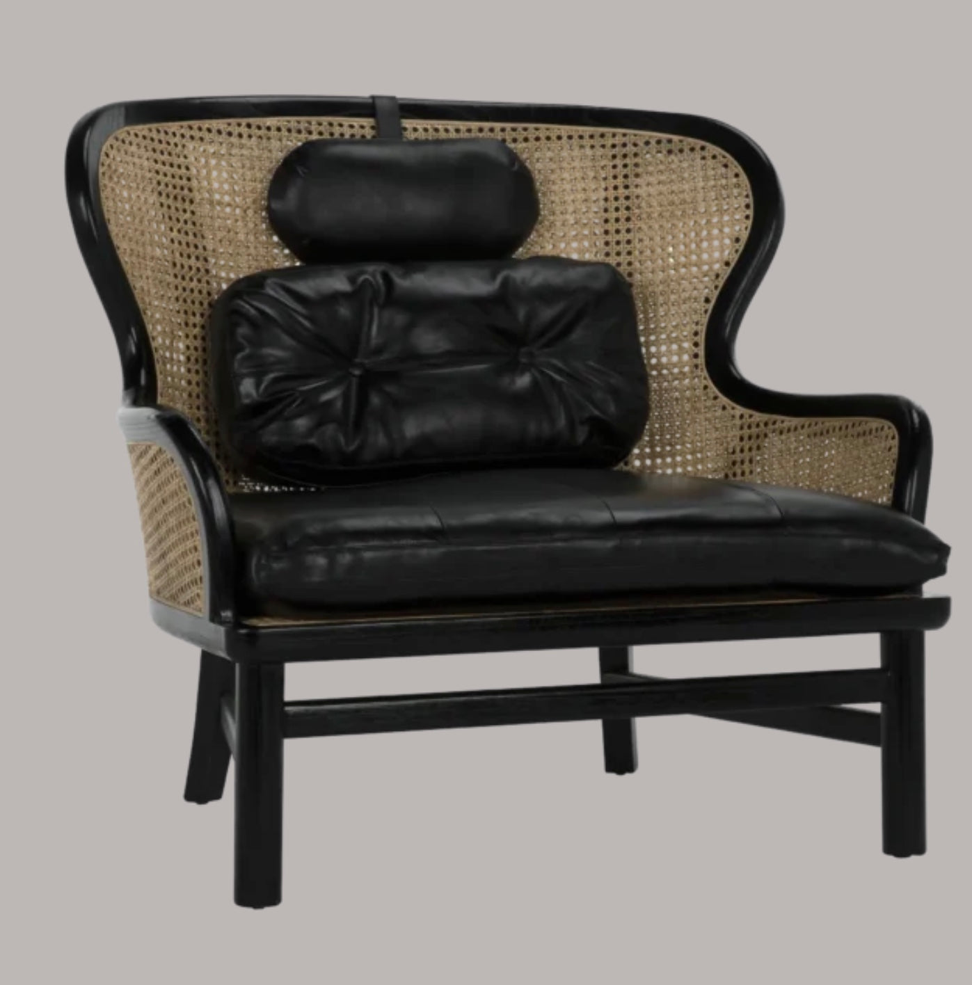 Wicker & leather chair