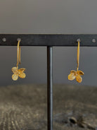 Image of Purslane Rosette Hoop Earrings from North Carolina fine jewelry artist Amber Mahler  handcrafted in 18K yellow gold vermeil cast directly from the purslane rosette