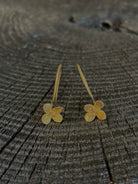 Image of Purslane Rosette Hoop Earrings from North Carolina fine jewelry artist Amber Mahler  handcrafted in 18K yellow gold vermeil cast directly from the purslane rosette