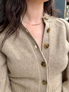 Image of woman wearing fine jewelry designer ANNE SPORTUN Center Watermelon Tourmaline Necklace in 18k yellow gold