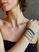 Fine Jewelry Artist Anne Sportun Diamond Arc Necklace in 18 carat yellow gold and round brilliant natural diamonds