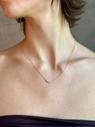 Fine Jewelry Artist Anne Sportun Diamond Arc Necklace in 18 carat yellow gold and round brilliant natural diamonds