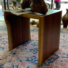 North Carolina handcrafted contemporary walnut waterfall wood table with a natural wood finish