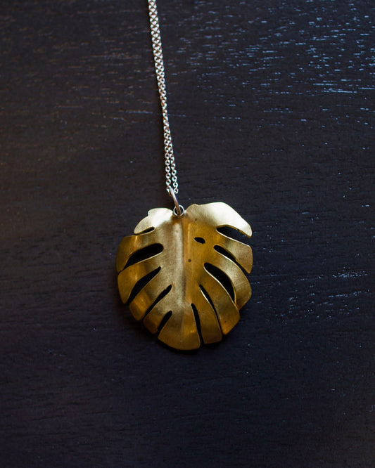 Brass Monstera Pendant