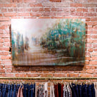 Image of original acrylic and graphite abstract painting by North Carolina fine art painter Cathryn Cooper trees