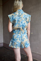Back image of a woman wearing the Cara Cara Octavia Top and Xenia Shorts