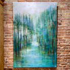 Image featuring original acrylic and graphite painting by North Carolina artist Cathryn Cooper “Emerald Forest”