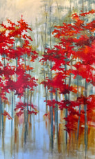 Image featuring original acrylic and graphite on canvas by North Carolina artist Cathryn Cooper "Autumn Show"