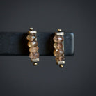 Image of sterling silver and andalusite linear Stud Earrings from fine jewelry artist Erica Bailey hand crafted in USA