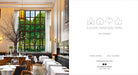 Image showing the interior of Eleven Madison Park restaurant on the left and the front cover of 'The Cookbook' 