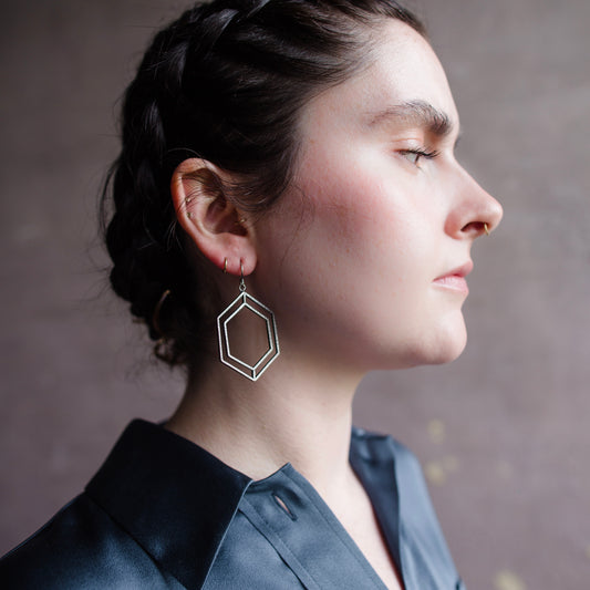 Erica Bailey Double Hexagon Earrings