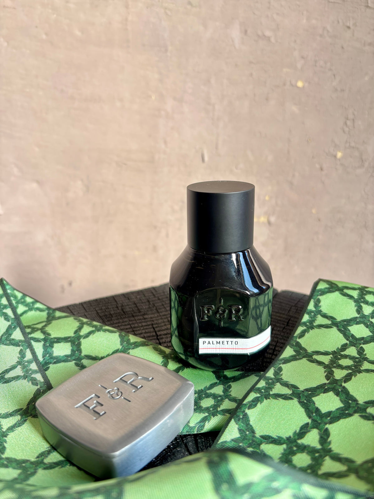 Image of Fulton and Roark fragrance house PALMETTO scent set of Extrait de Parfum and solid fragrance made in USA