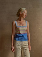 designer Guest in residence Plaited Rib Tank rendered in a delft blue and crafted from a luxurious silk and linen blend 