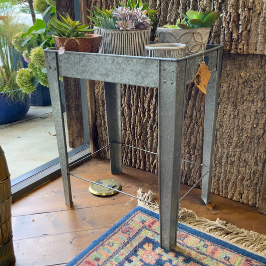 Side Table- Galvanized Tray Table