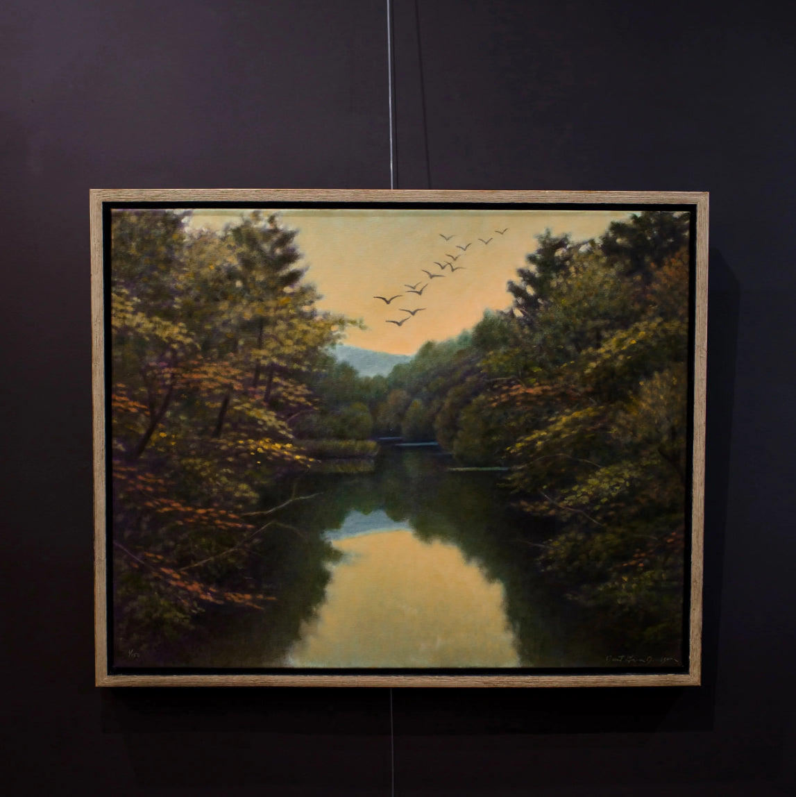 Image of  french broad framed giclee from local north Carolina fine art painting by Janet Green Jacobson