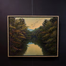 Image of  french broad framed giclee from local north Carolina fine art painting by Janet Green Jacobson