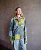 Image featuring a woman wearing the nirvana pendleton jacket by Le Superbe features a button front with flap pockets and a boxy fit.