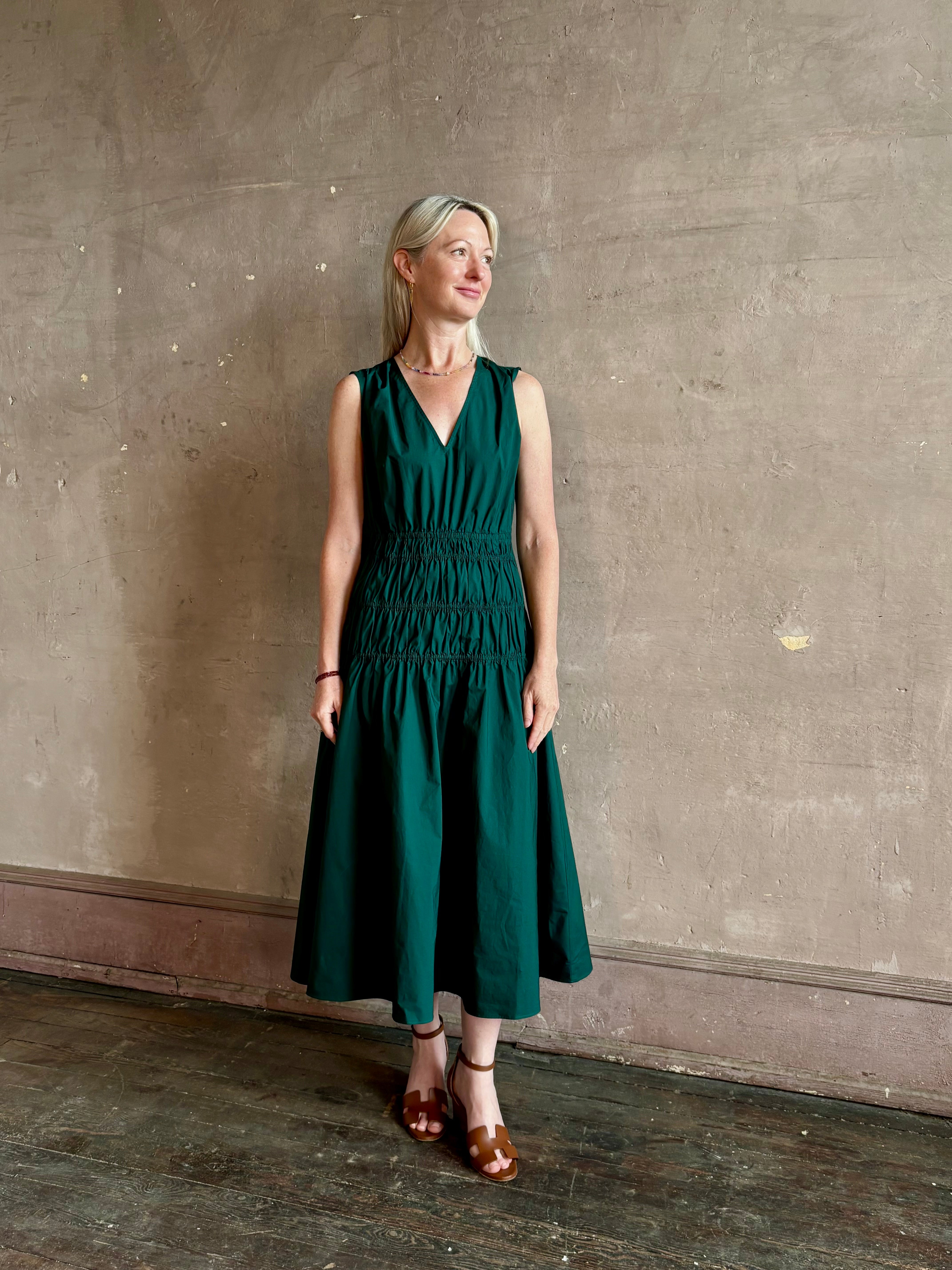Proenza Schouler White Label Women's Loren Dress in Poplin - Green - Size M
