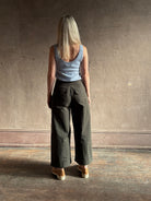 proenza schouler taila trouser cotton blend mid rise wide leg cuffed cropped relaxed fit elevated casual streetwear