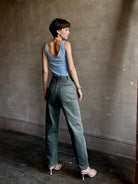 Rachel Comey Dardo green stretch cotton Pant  intricate back detail similar to Alaia made in USA