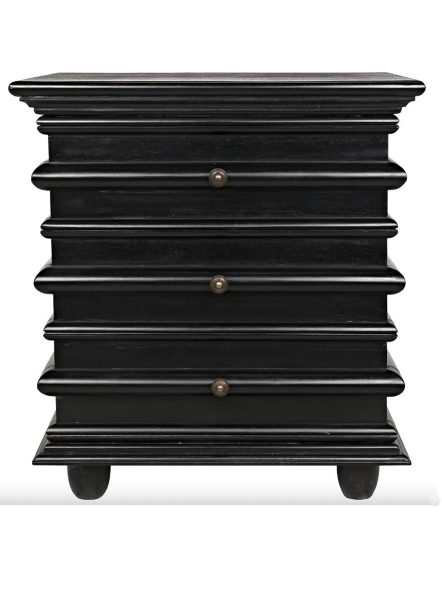 Black side table with three drawers