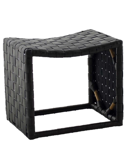 Woven Leather Stool