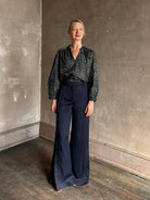 Trovata's Pauline Blouse in Marin Ditsy cotton poplin balloon sleeves. Romantic, movement-rich California charm