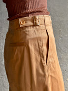 Ulla Johnson Sasha Cropped cotton wide leg Trouser from Ulla Johnson in a warm neutral with side seam pockets