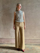 elevated Darell trouser pant from Veronica Beard with fluid drape comfortable stretch high-rise fitted waist 